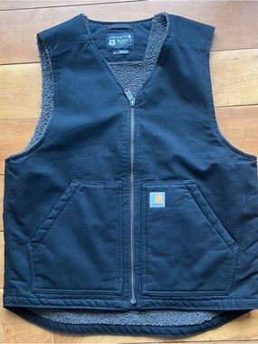 Carhartt Black Sherpa Lined Work Vest